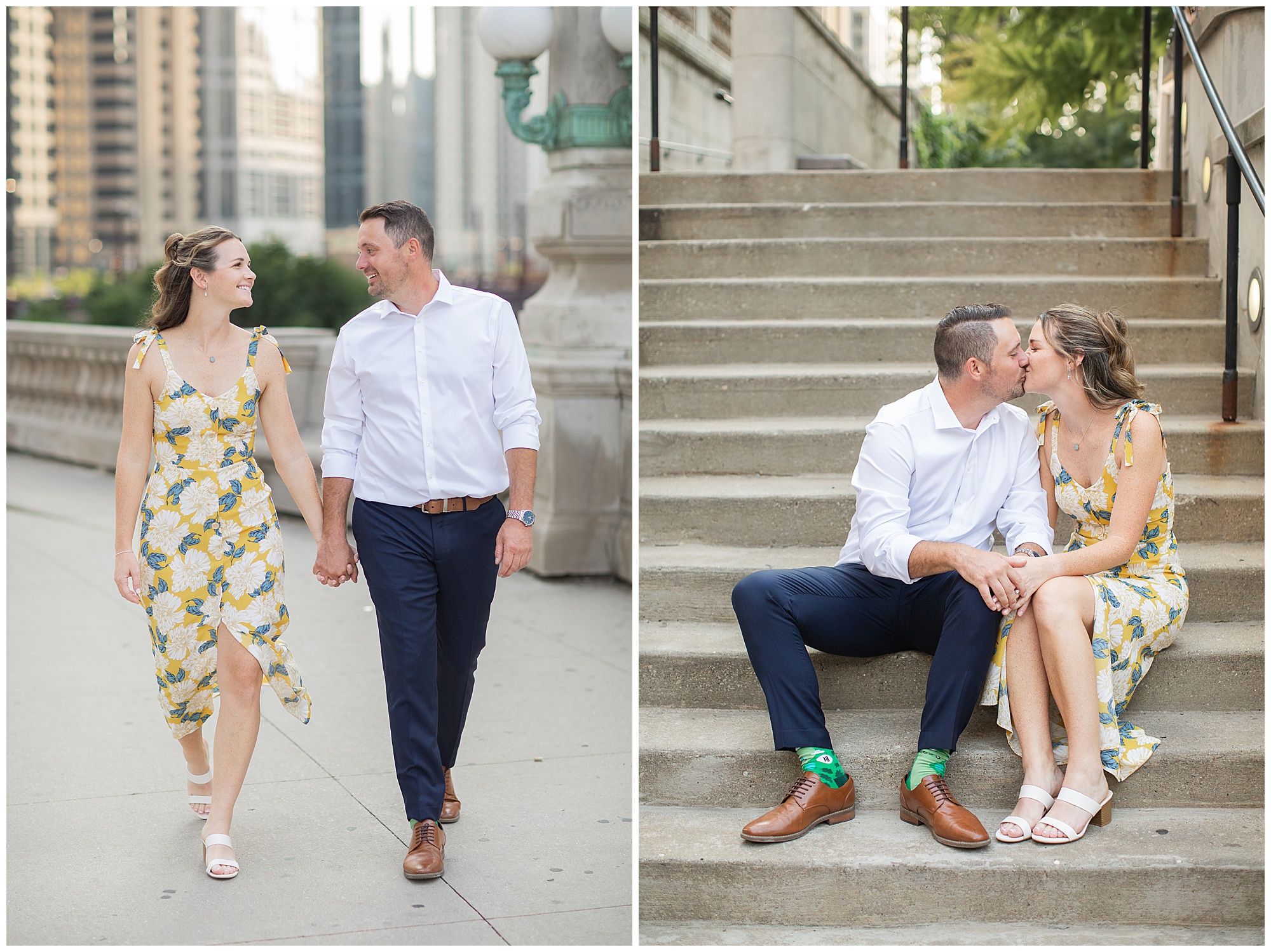 Chicago Riverwalk Engagement Photography